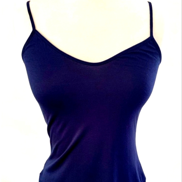 🆕 Anthropologie: Ella Moss Peasant Top 100% Silk, with Navy Under Cami  NWT - Picture 4 of 6